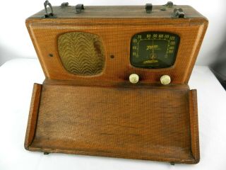 Vintage 1940 Zenith Wave Magnet Portable Radio Model 5g500 Long Distance