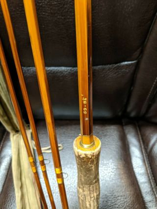 Vintage South bend No 59 8 1/2 ' Bamboo Fly Rod w extra tip Canvas Case 4