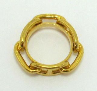 Vintage Hermes " Regate " Gold Tone Scarf Holder Ring Sz 10