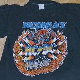 1980 Ac/dc Vintage Rare Rock Concert Tour Tee T - Shirt (s) 70 