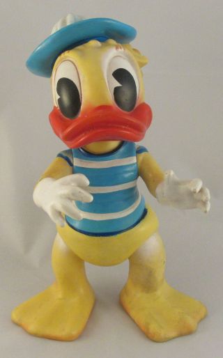 Vintage Walt Disney Sailor Donald Duck Big Rubber Figure © Us Aradeanca