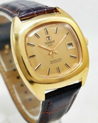 TISSOT SEASTAR AUTOMATIC SWISS MADE MEN ' S PRE - OWNED VINTAGE WRIST WATCH 2