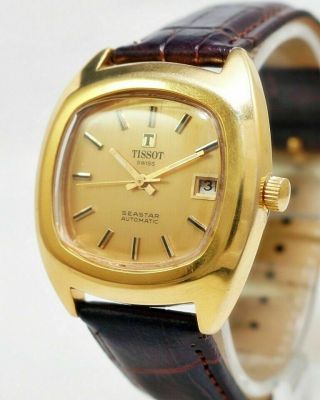 TISSOT SEASTAR AUTOMATIC SWISS MADE MEN ' S PRE - OWNED VINTAGE WRIST WATCH 3