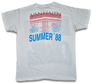 Vintage 80s 1988 VAN HALEN OU812 Summer Concert Tour T SHIRT Mens Thin Soft XL 5