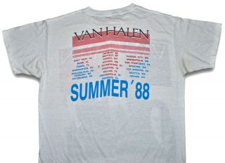 Vintage 80s 1988 VAN HALEN OU812 Summer Concert Tour T SHIRT Mens Thin Soft XL 7