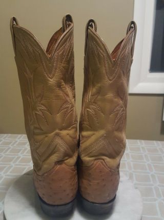 Vintage Tony Lama Full Quill Ostrich Cowboy Western Boots Men ' Size 8 N Womans 9 3