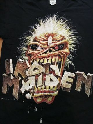Vintage Iron Maiden Shirt 1989 Eddie Crunch Single Stich Large