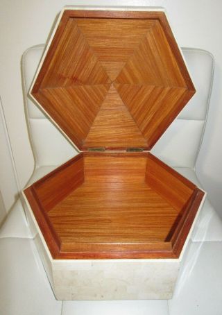 Maitland - Smith Vintage Tessellated Peach Marble Box