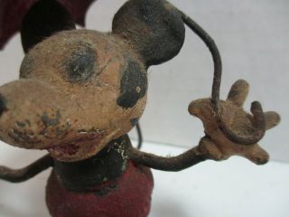 Walt Disney Vintage Antique Metal Mickey Mouse Holding Umbrella 4