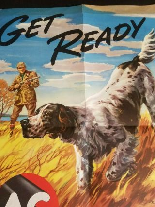 Vintage 1949 Robert Konersman AC Spark Plugs Hunting Poster 