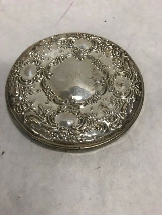 Sterling Silver Vintage Towle Ornate Mirror Vanity Compact Style 3 Inch Sticker