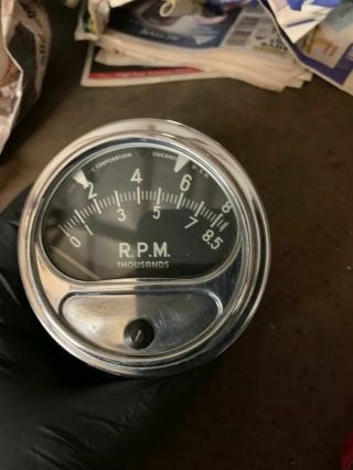 Sun Tachometer Vintage Chrome Column Mounting 60s Early 70s ? Tach