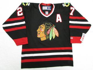 Jeremy Roenick Chicago Blackhawks Vintage Ccm Black Hockey Jersey Size Medium