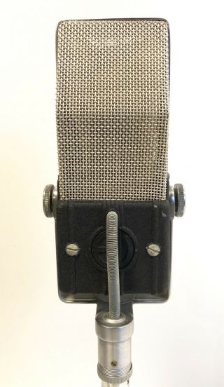 Vintage 1940 ' s ELECTRO - VOICE model V - 2 Microphone w/Stand In 7