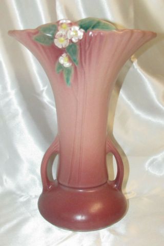 Vintage Large Pink Mock Orange 13 " Vase 985 - 12 Roseville Pottery 3z2