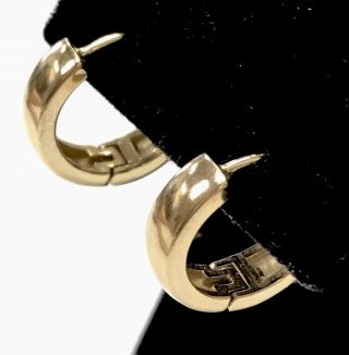 Vintage 14k Solid Gold Huggie Hoop Earrings