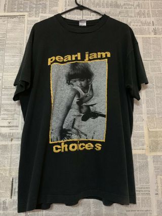Vtg 90s Pearl Jam Choices 9 Out Of 10 Kids Prefer Crayons To Guns T - Shirt