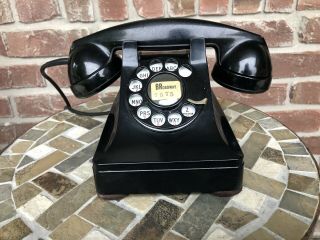 Vintage Black Bell System Rotary Bakelite Dial Phone Western Electric F1 Metal