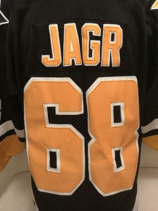 Vtg Jaromir Jagr 68 Pittsburgh Penguins Starter Jersey Mens Large Sewn/Stitched 3