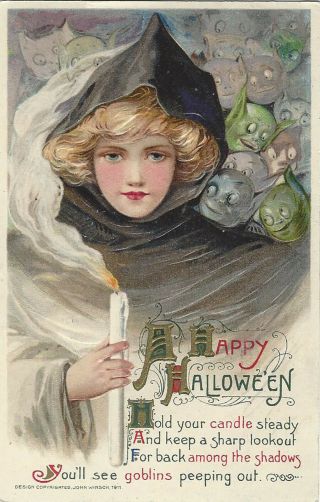 Vintage John Winsch Halloween Postcard