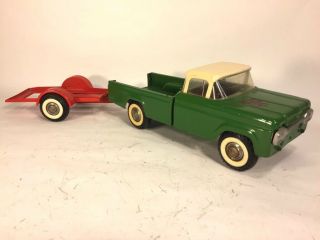 Vintage Nylint Pickup Truck 13.  5 " Long With Dump Trailer 10 " Long