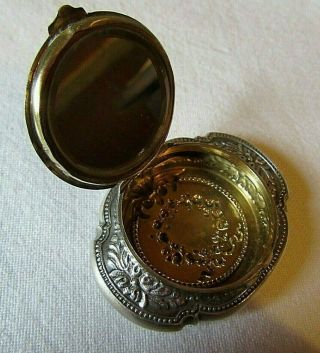 Lovely Solid Silver French Antique Pendant Powder Case Louis Xvi Style