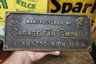 Vintage Clarage Fan Company Heavy Brass Industrial Motor Plate / Sign / Plaques
