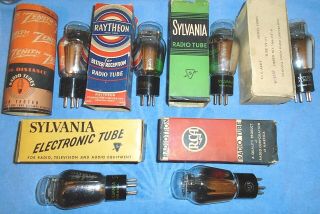 6 Nos Type 46 Radio Vacuum Tubes - Rare Vintage Audio Triodes