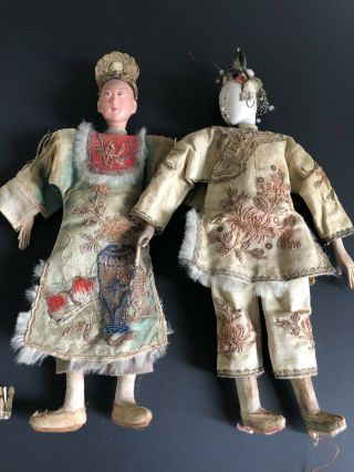 Vintage Antique Chinese Opera Dolls One Is Signed