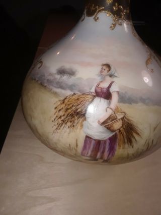 Vintage/antique J.  P.  /l.  France Jean Pouyat Limoges Hand Painted Vase 1890 - 1932