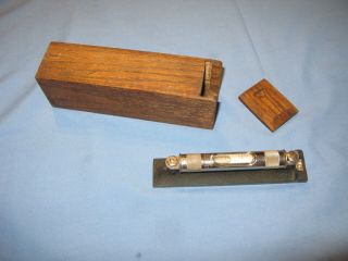 Vintage The L S Starrett Co 6 " Machinist Level With Wooden Box