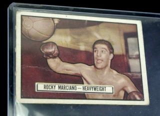 Vtg Rc 1951 Topps Ringside Rocky Marciano Boxing Card 32 Undefeated Rookie