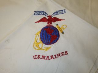 Wwii Us Marine Corps Silk Embroidered Scarf W Embroidered Ega