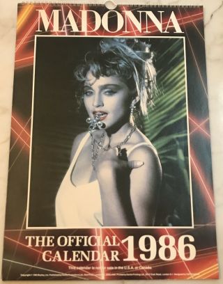 Rare Madonna Vintage 1986 Official Wall Calendar Uk Danilo©️1985 Boy Toy