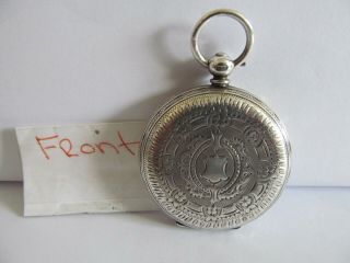1886 Antique fob pocket watch solid silver full hunter fantastic cond ?? 2