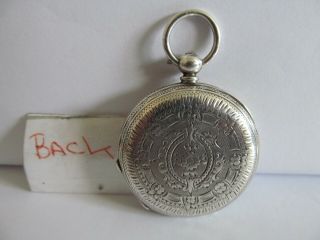 1886 Antique fob pocket watch solid silver full hunter fantastic cond ?? 3