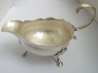 Early Dated English Antique 1767 Georgian Solid Sterling Silver Sauce Boat