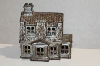 Vintage A.  C.  Williams Cast Iron Colonial House With Porch Bank Ca.  1910/20 