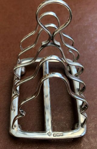 Solid Silver Toast Rack Hallmarked Sheffield 1902 Edwardian Antique 4 - slice 107g 2