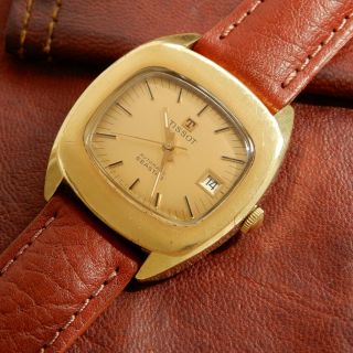 Tissot Seastar Vintage 1970s Automatic 2481 House Omega 1481 Gold Tv Dial Watch