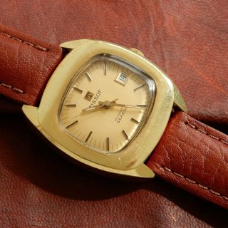 TISSOT Seastar Vintage 1970s Automatic 2481 House Omega 1481 Gold TV Dial Watch 3