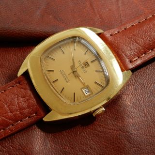 TISSOT Seastar Vintage 1970s Automatic 2481 House Omega 1481 Gold TV Dial Watch 4