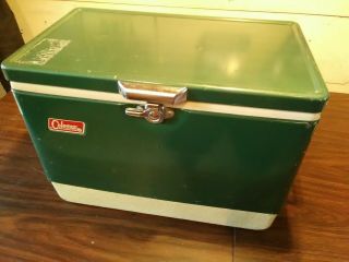Vintage Coleman Green Metal Cooler 18 " X 11 " X 13 For Age "