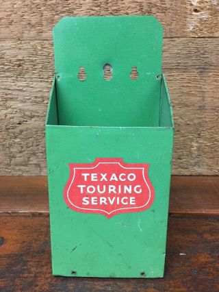 Vintage Texaco Touring Service Metal Map Holder - 9” X 4”