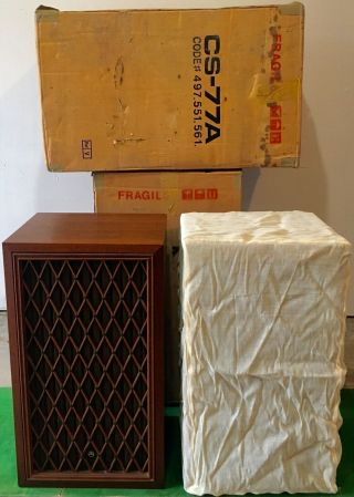 Vintage Pioneer Cs - 77a Speakers Fb Cones W/ Boxes & Org Dust Bags