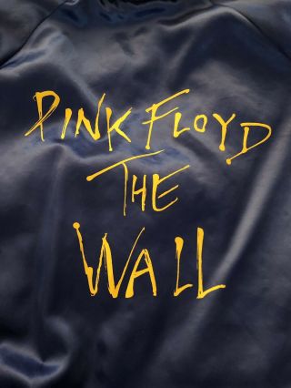 Vintage 80 - 81 Pink Floyd The Wall Tour Satin Blue Jacket Med Aristo Jac Hilton