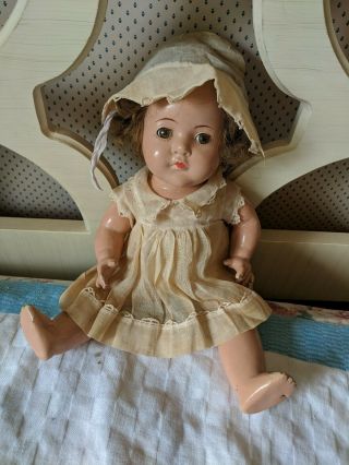 Rare Madame Alexander Dionne Quintuplet Emilie Doll 14 " W Name Plate,  3pc Outfit