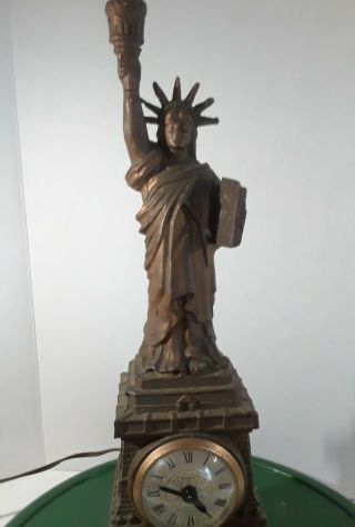 Vintage Statue Of Liberty Souvenir Lamp Clock Statue Lady Figure