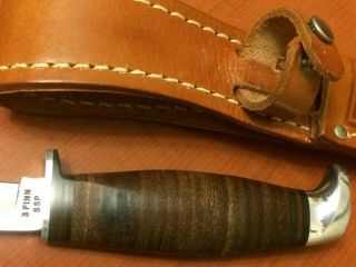 Vintage CASE XX - 3 FINN - SSP Hunting Knife w/ Sheath - 6