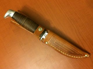 Vintage CASE XX - 3 FINN - SSP Hunting Knife w/ Sheath - 8